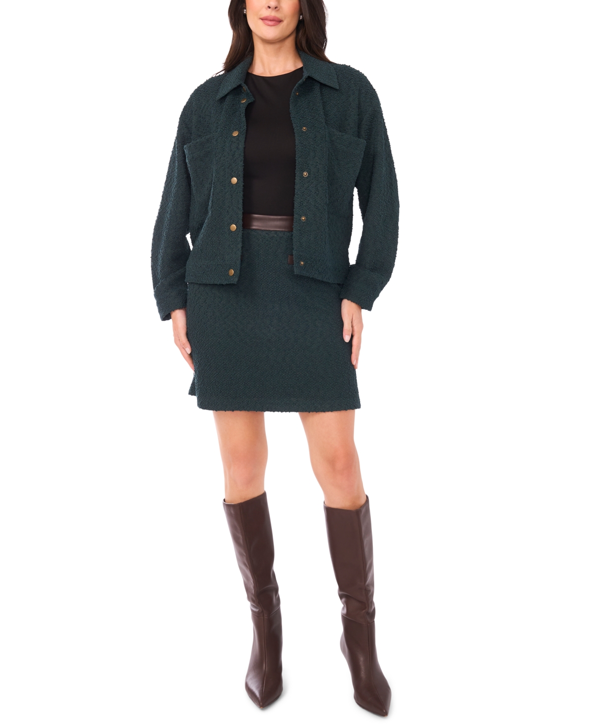 Vince Camuto Tweed Jacket In Blue