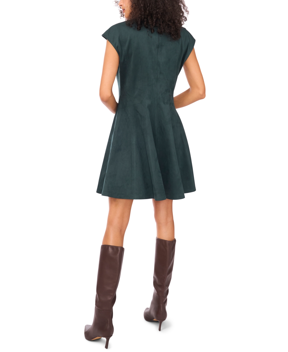 Vince Camuto Women's Faux-suede Cap Sleeves Mini Dress In Green