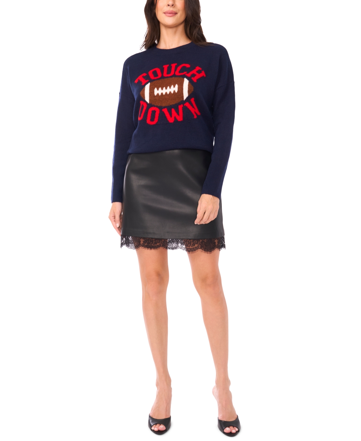 Vince Camuto Women's Touch Down Printed Sweater In Blue