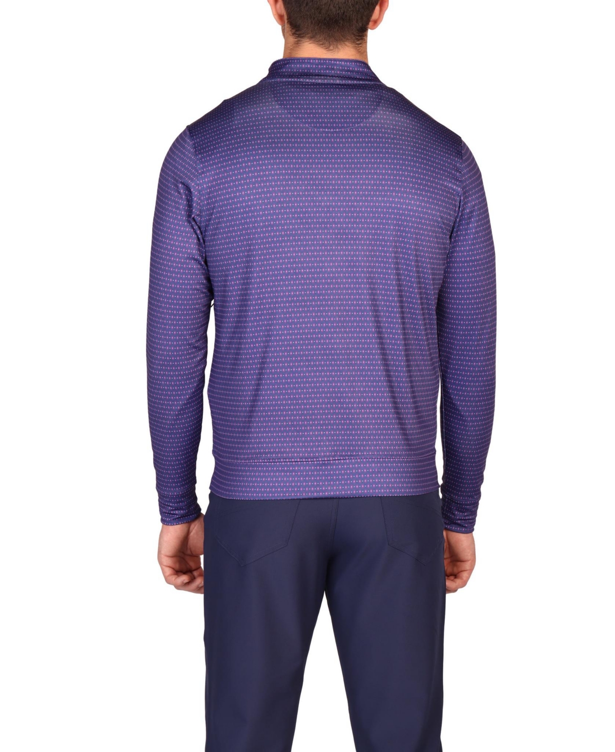 Tailorbyrd Men's Dots and Diamonds Performance Quarter Zip