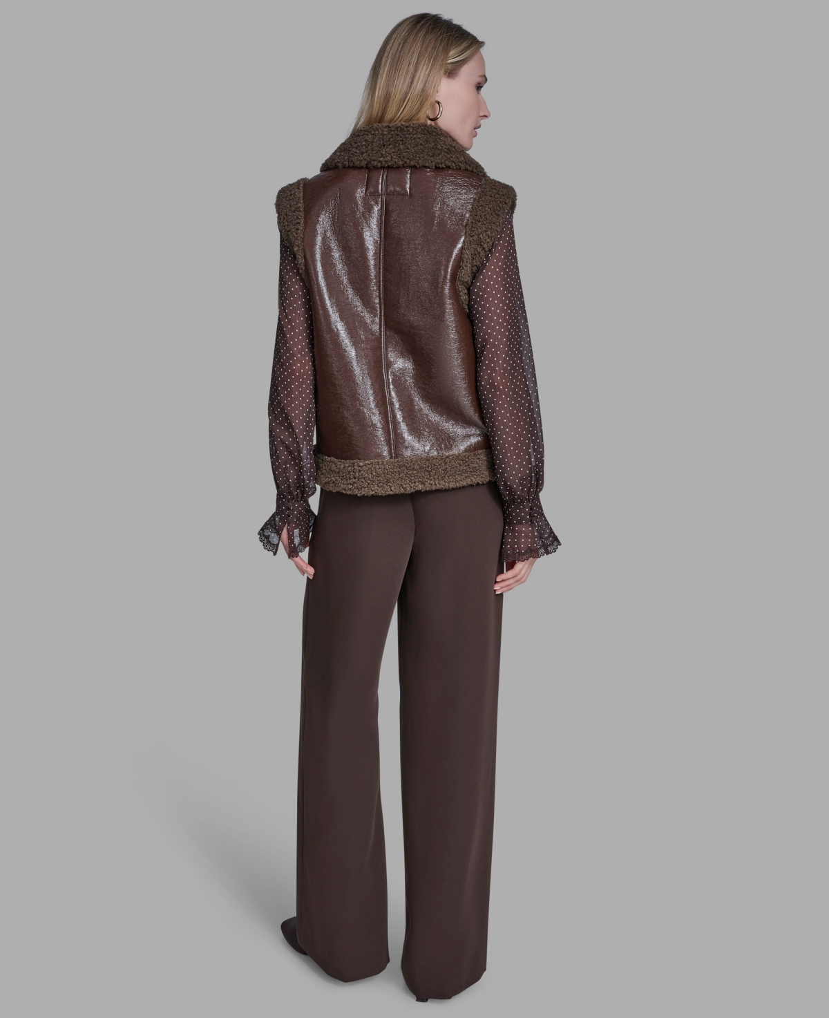 Bcbg Women's Snap Front Vest Sweater In Brown