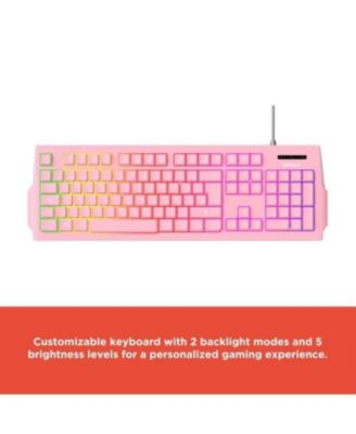 Mistic Gaming Combo Keyboard, Mouse, Headphones, RGB Backlit, Ergonomic Design, Pink, USB Connection, Complete Gaming Set