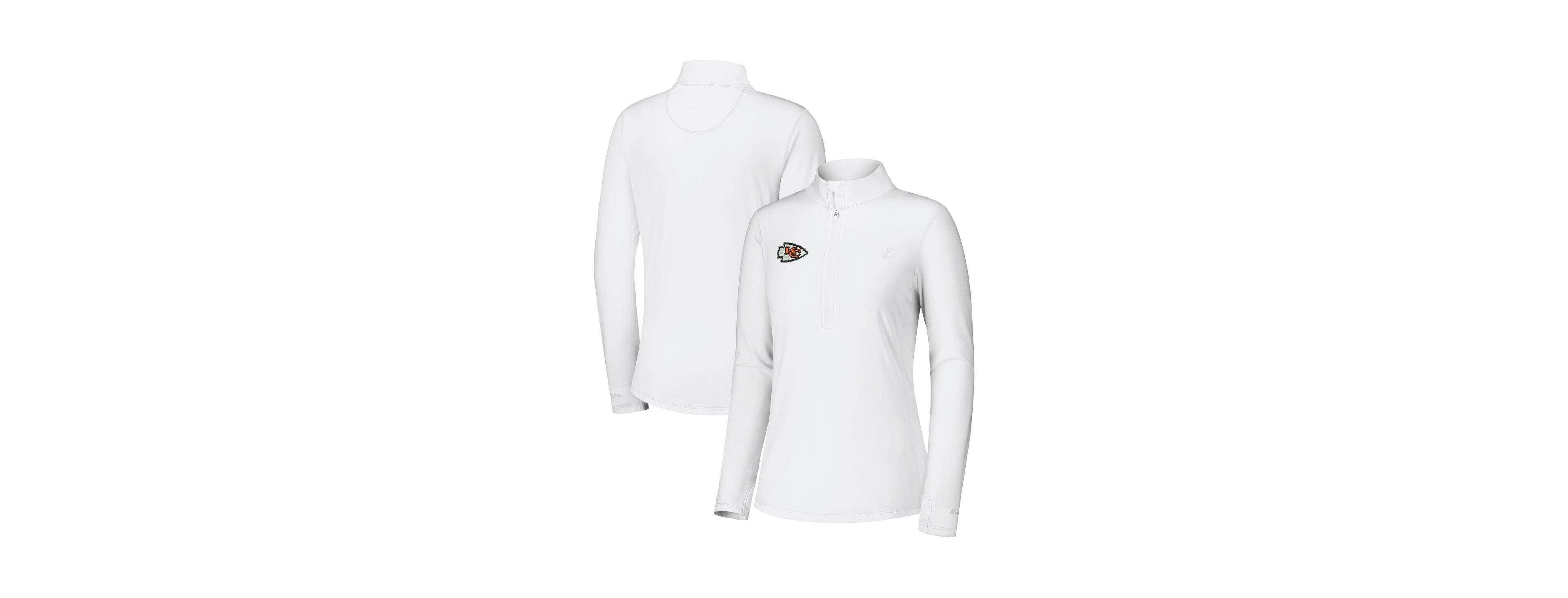 Tommy Bahama Women's White Kansas City Chiefs Sport Playa Vista IslandZone Quarter-Zip Jacket