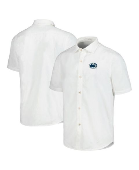 Мужская рубашка Tommy Bahama White Penn State Nittany Lions Coconut Point Palm Vista IslandZone Camp Button-Up