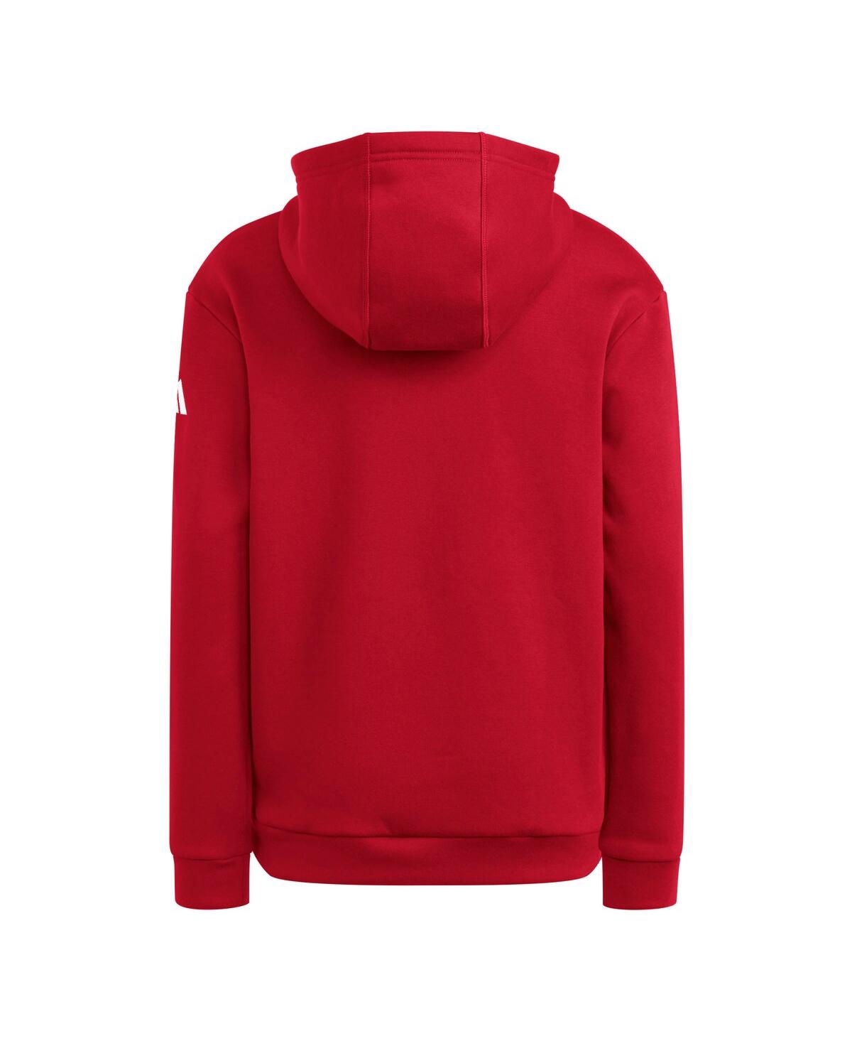 Adidas Big Boys and Girls Scarlet Nebraska Huskers Puffed Out Pullover Hoodie
