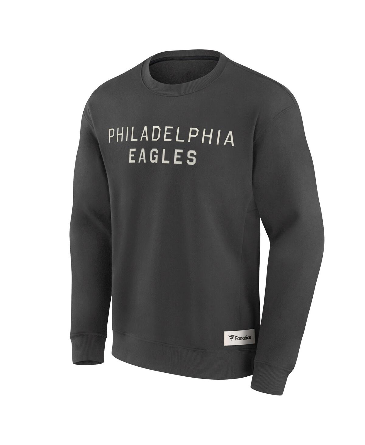 Fanatics Men's Charcoal Philadelphia Eagles Elements Future Ground Lettering Pullover Sweatshirt In Gray