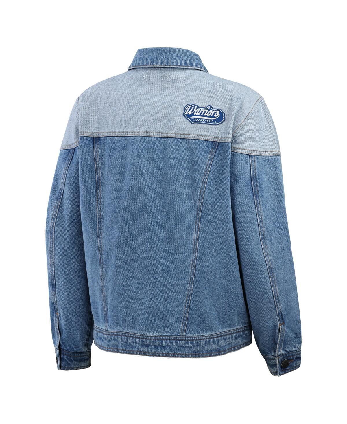 Wear By Erin Andrews Women's Blue Golden State Warriors Full-button Denim Jacket In Blue