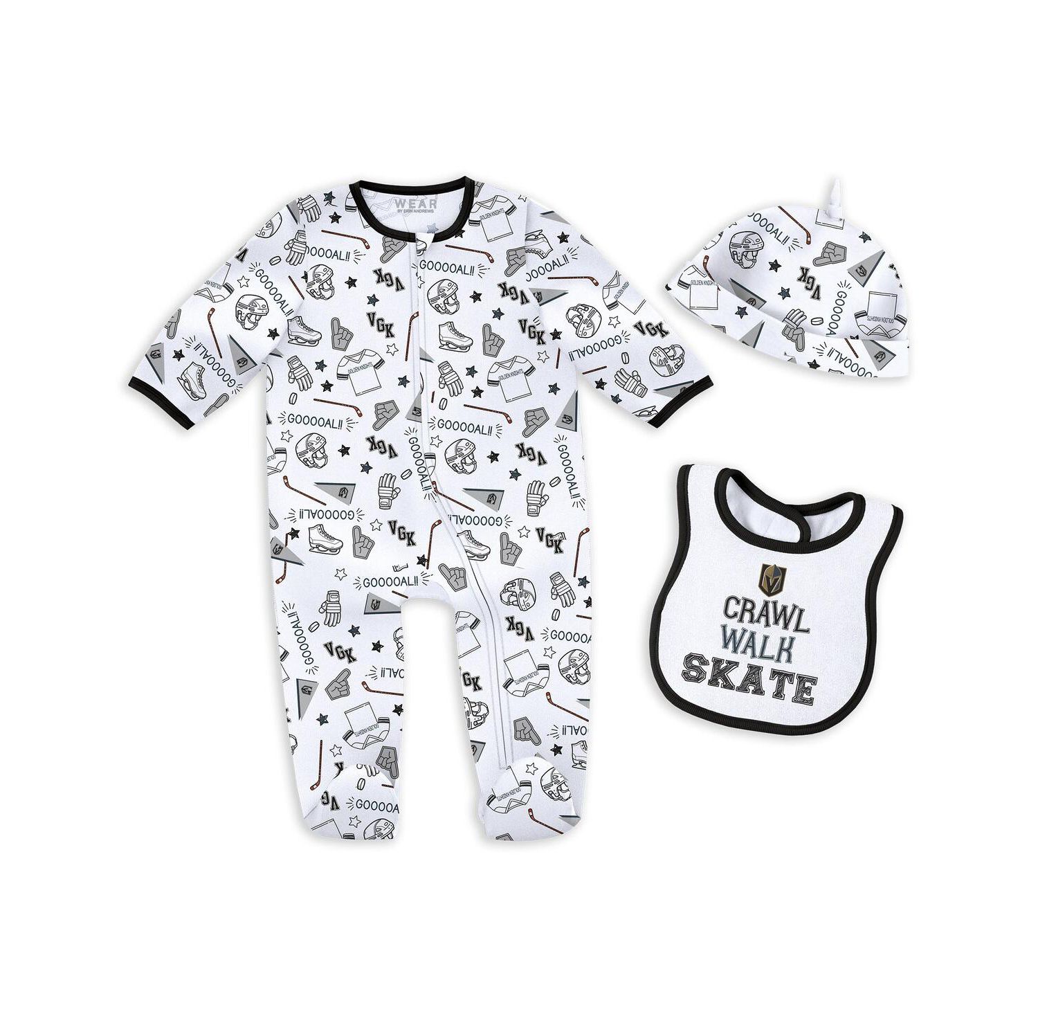 Baby Boys and Girls Vegas Golden Knights Sleep and Play Sleeper Set with Bib