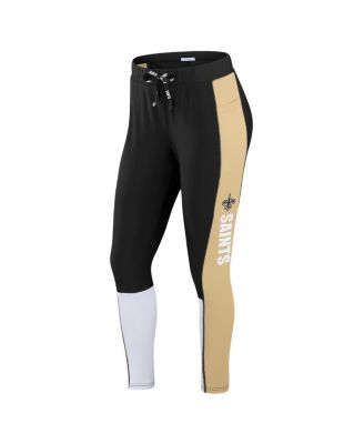 Women's Black/Gold New Orleans Saints Color Block Leggings