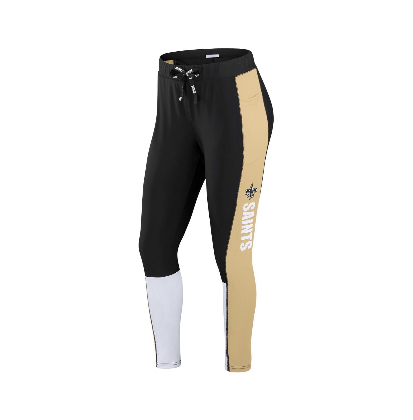 Женские леггинсы WEAR by Erin Andrews Black/Gold New Orleans Saints Color Block — фото 2