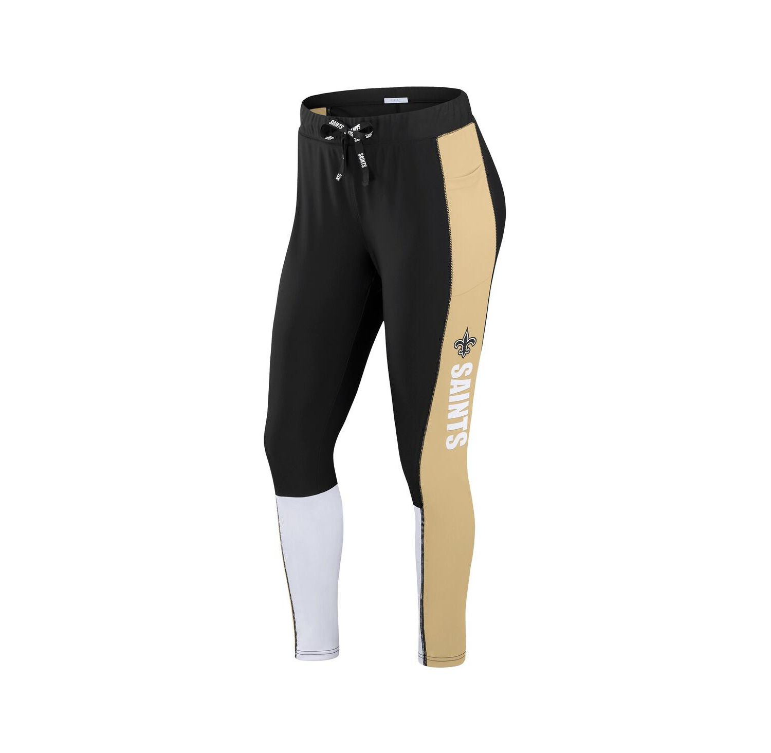 Women's Black/Gold New Orleans Saints Color Block Leggings