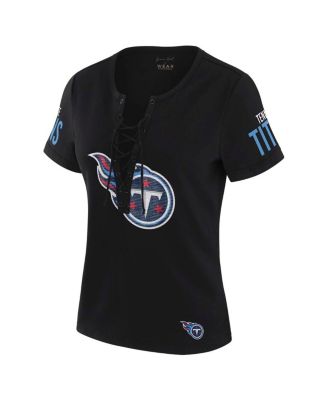Women's x Gracie Hunt Black Tennessee Titans Draft Me Lace-Up T-Shirt