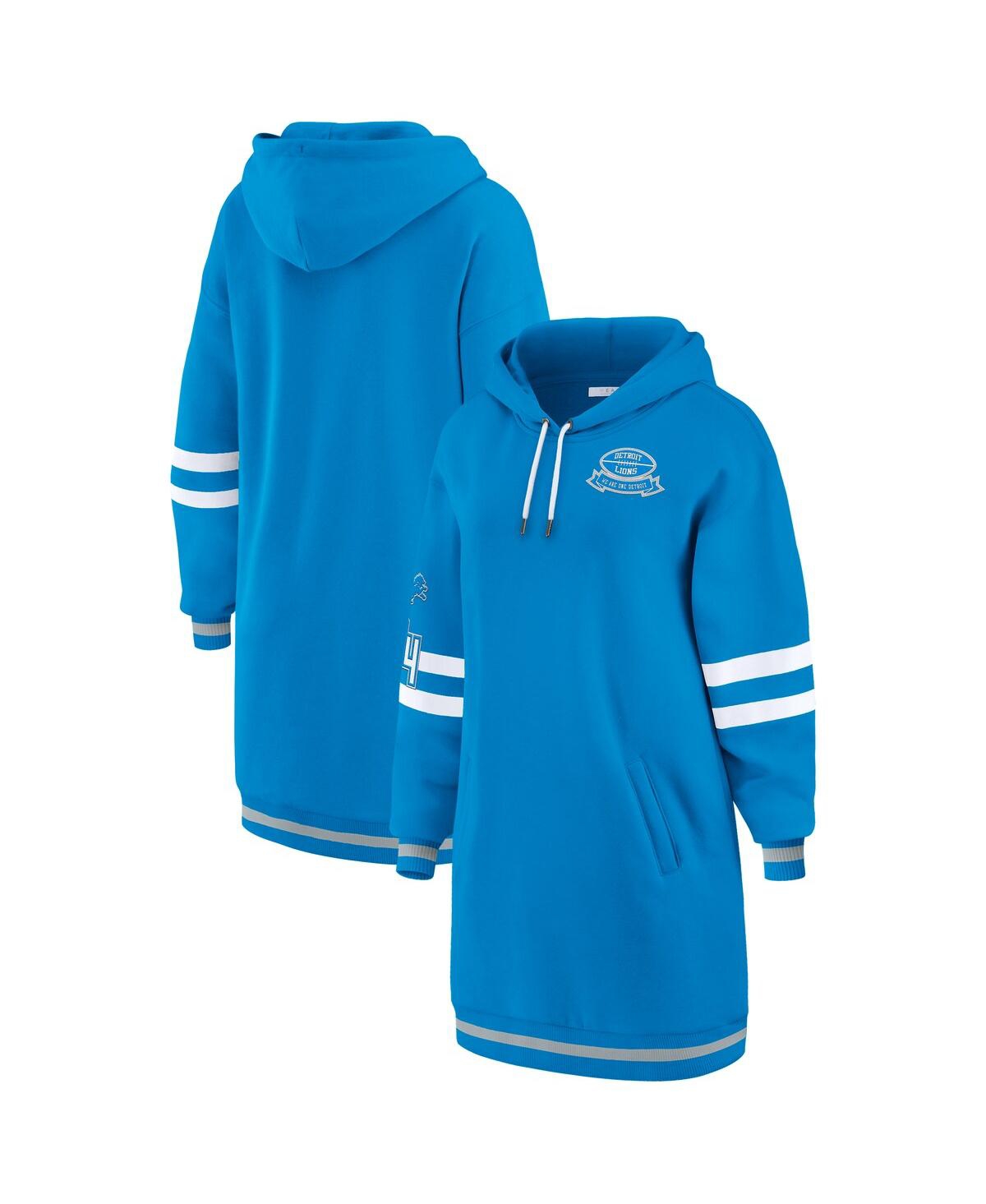 Wear by Erin Andrews Women's Blue Detroit Lions Hoodie Dress
