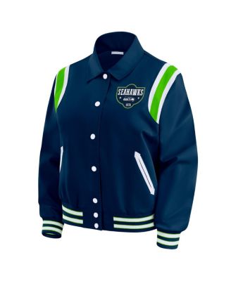Women's College Navy Seattle Seahawks Varsity Lightweight Full-Snap Jacket