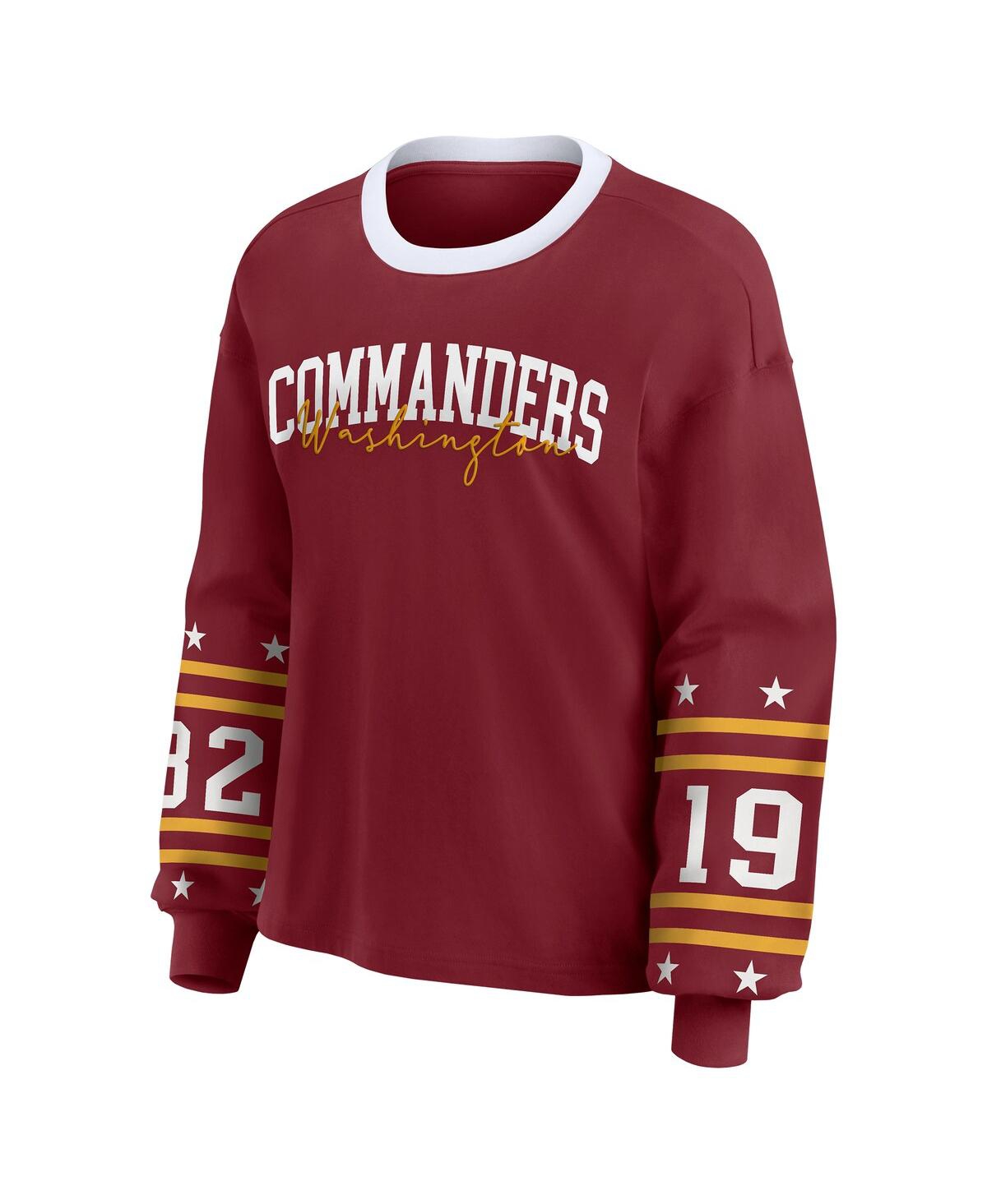 Wear By Erin Andrews Women's Burgundy Washington Commanders Sport Long-sleeve T-shirt In Burgundy