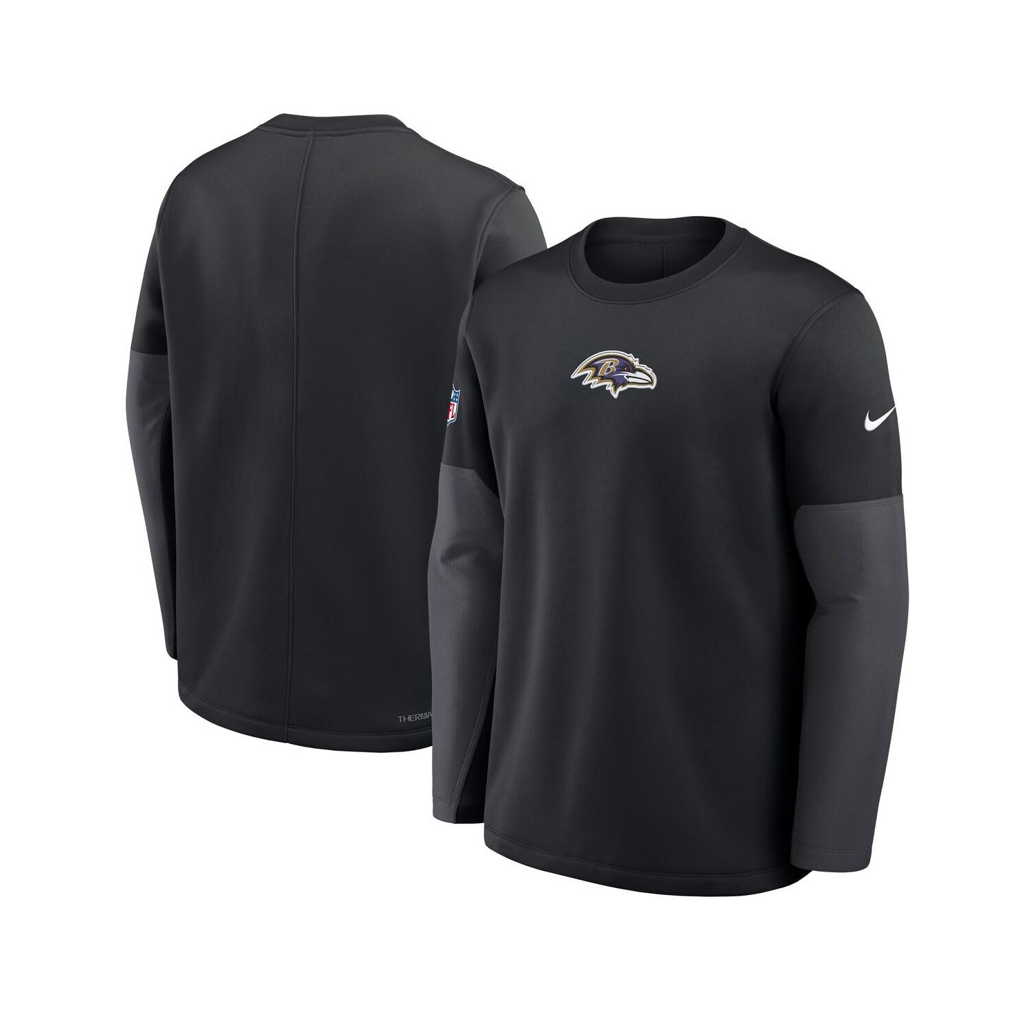 Men's Black Baltimore Ravens Sideline Scripted to Win Performance Long Sleeve T-Shirt