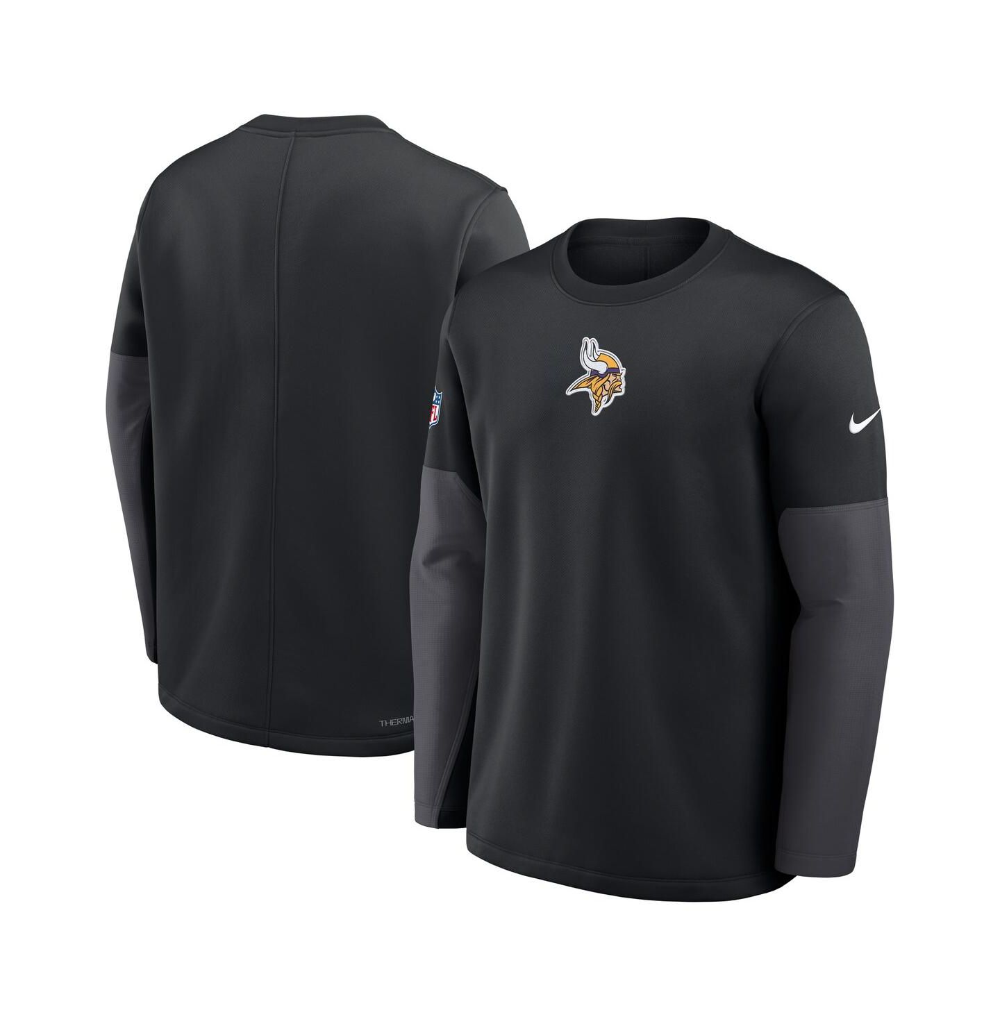 Мужская футболка Nike Black Minnesota Vikings Sideline Scripted to Win Performance Long Sleeve — фото 4
