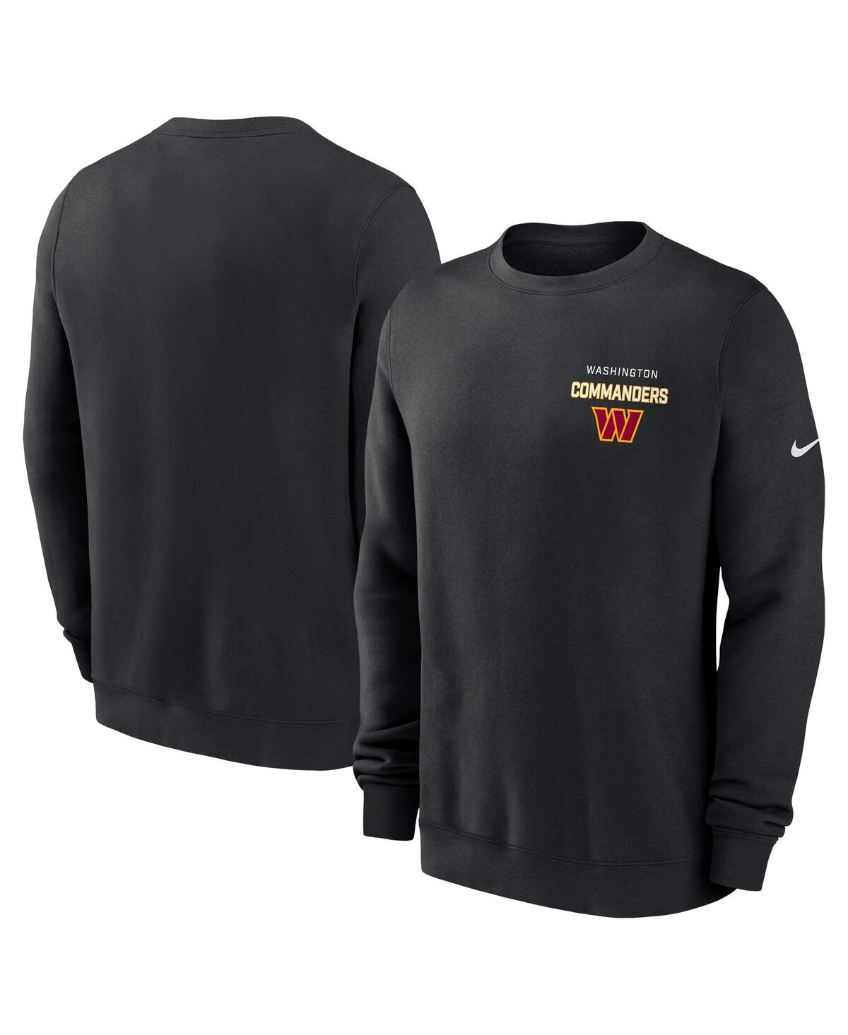 Nike Men's Black Washington Commanders Primetime Club Fleece Pullover Sweatshirt In Black