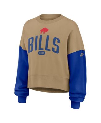 Women's Tan Buffalo Bills Oversized Rewind Pullover Sweatshirt