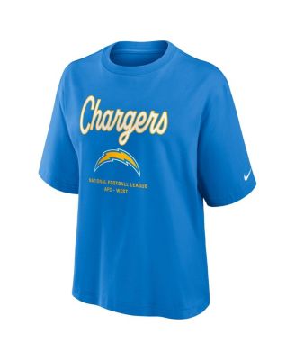 Women's Powder Blue Los Angeles Chargers Essential Script Relaxed Boxy T-Shirt