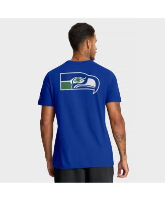 Men's Royal Seattle Seahawks Rewind Front and Back Hit Essential T-Shirt