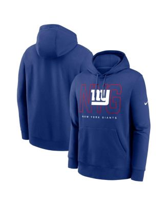 Nike - Men's Royal New York Giants Busted Play Club Fleece Pullover Hoodie