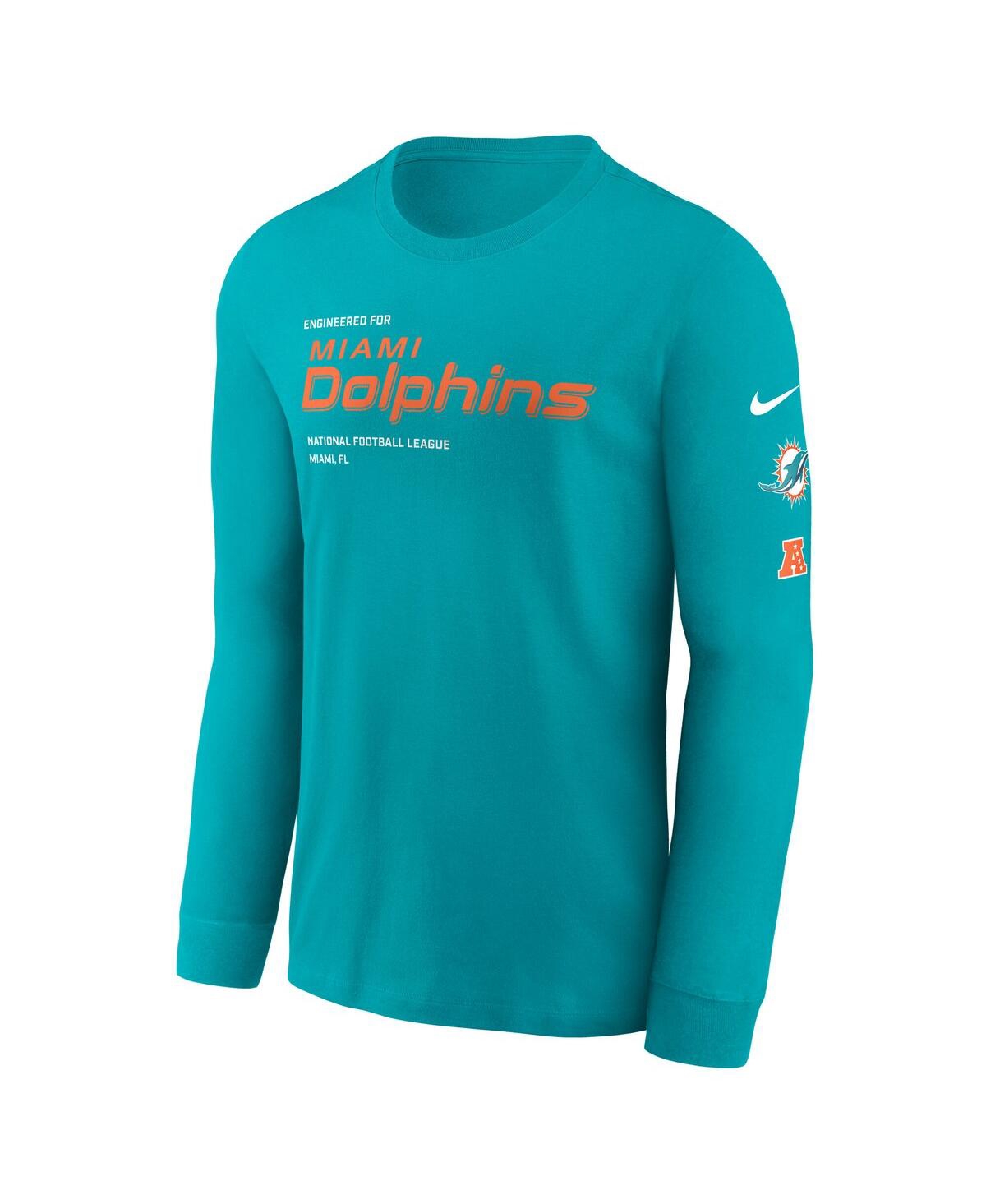 Nike Men's Aqua Miami Dolphins Play to Win Essential Long Sleeve T-Shirt