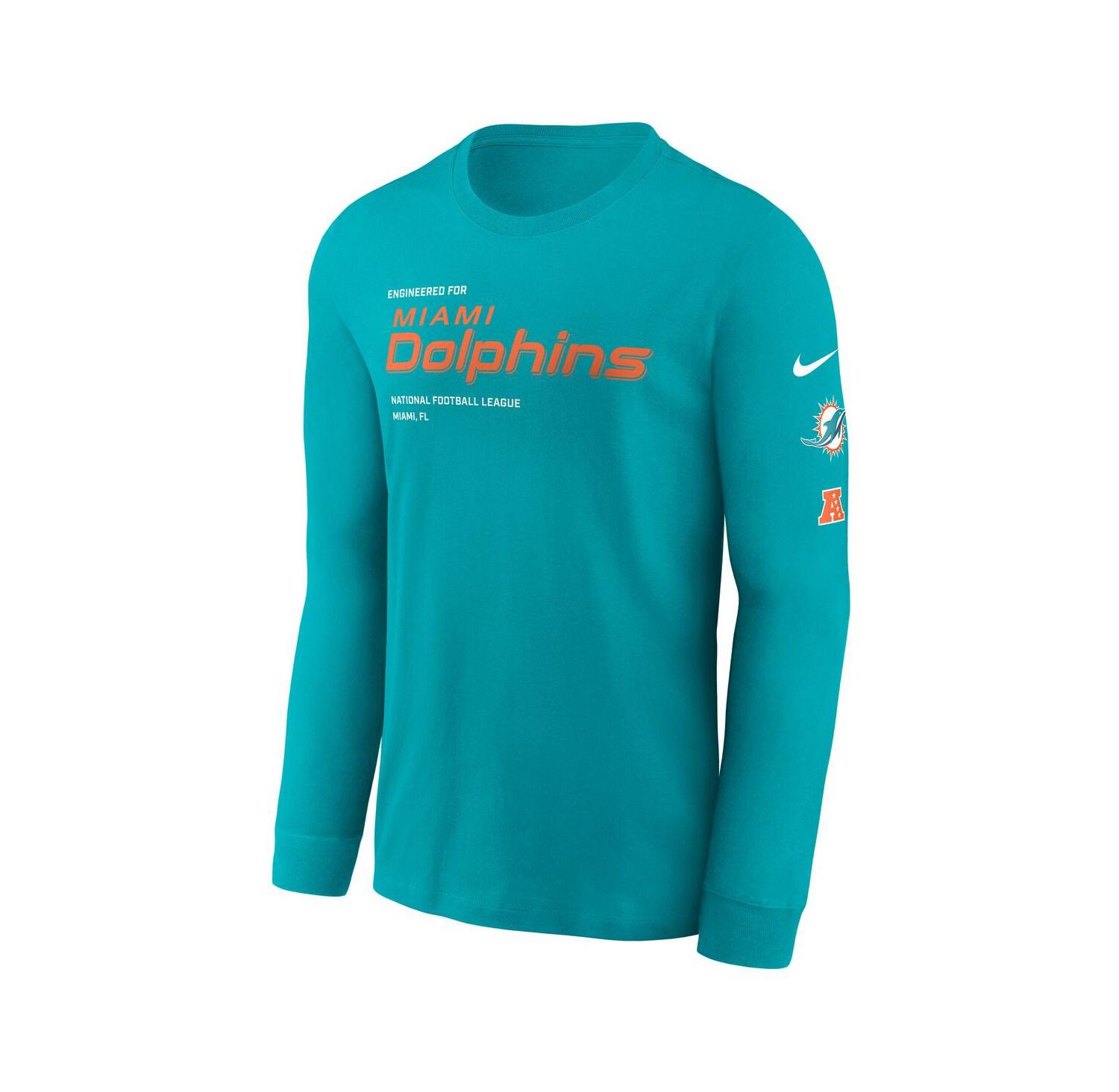 Men's Aqua Miami Dolphins Play to Win Essential Long Sleeve T-Shirt