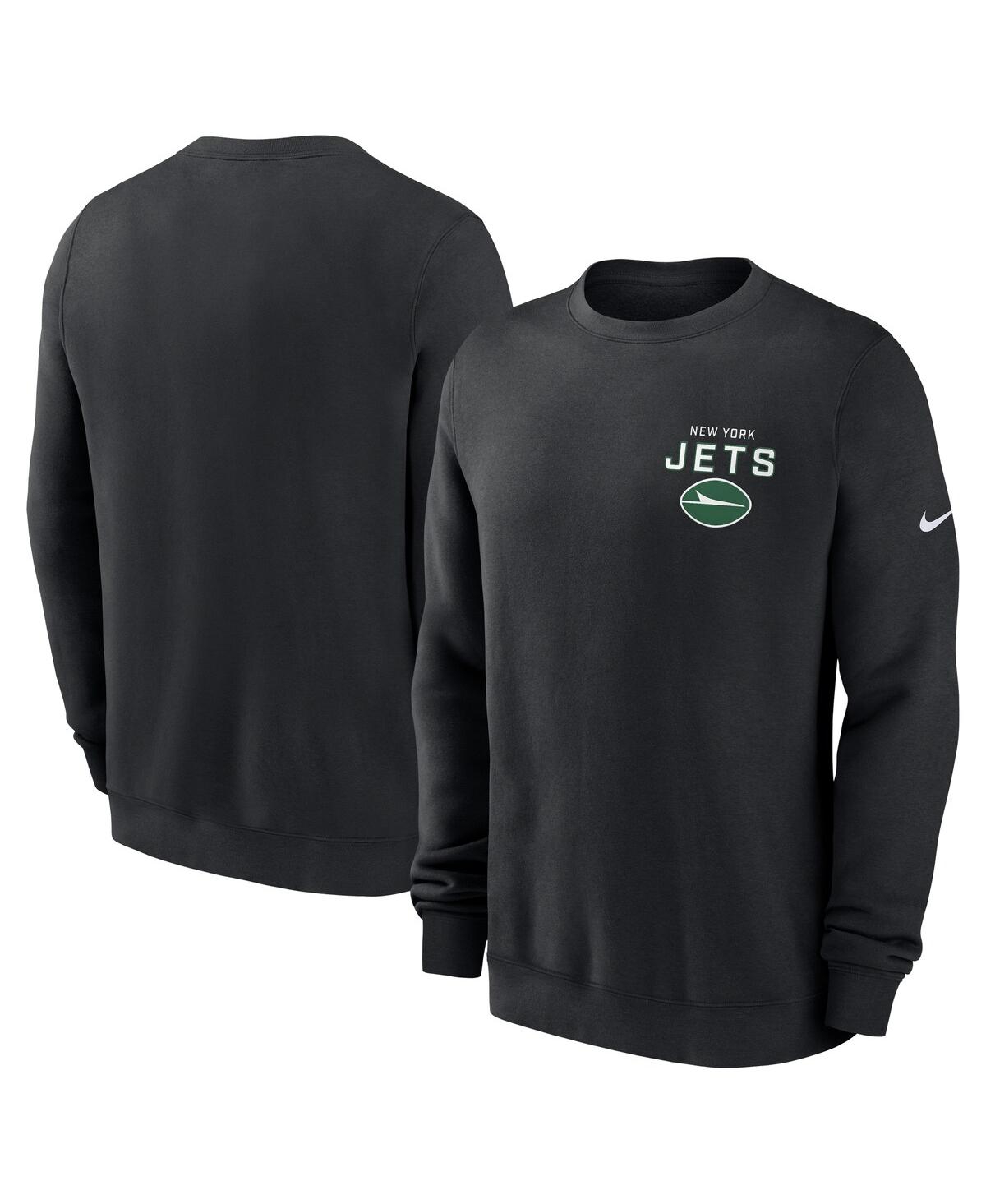 Nike Men's Black New York Jets Primetime Club Fleece Pullover Sweatshirt In Black