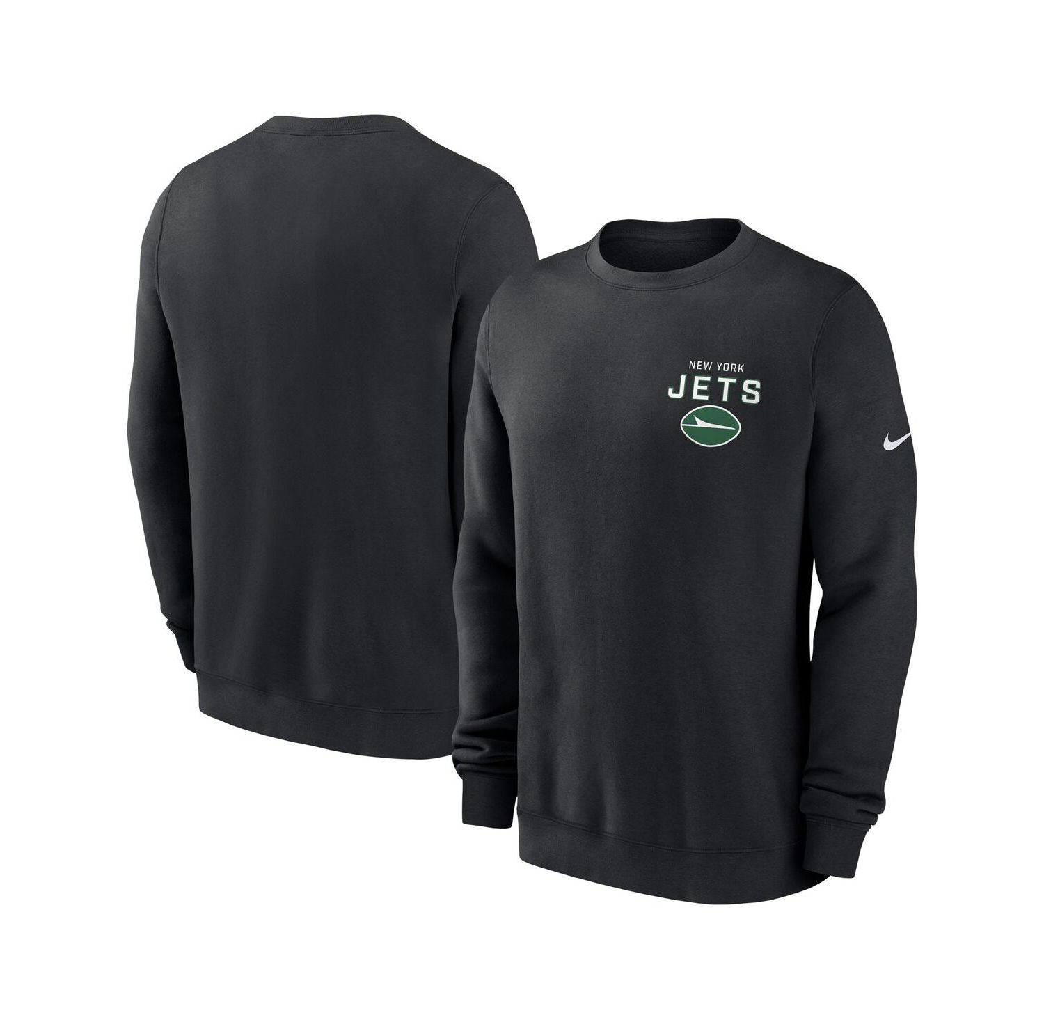 Men's Black New York Jets Primetime Club Fleece Pullover Sweatshirt