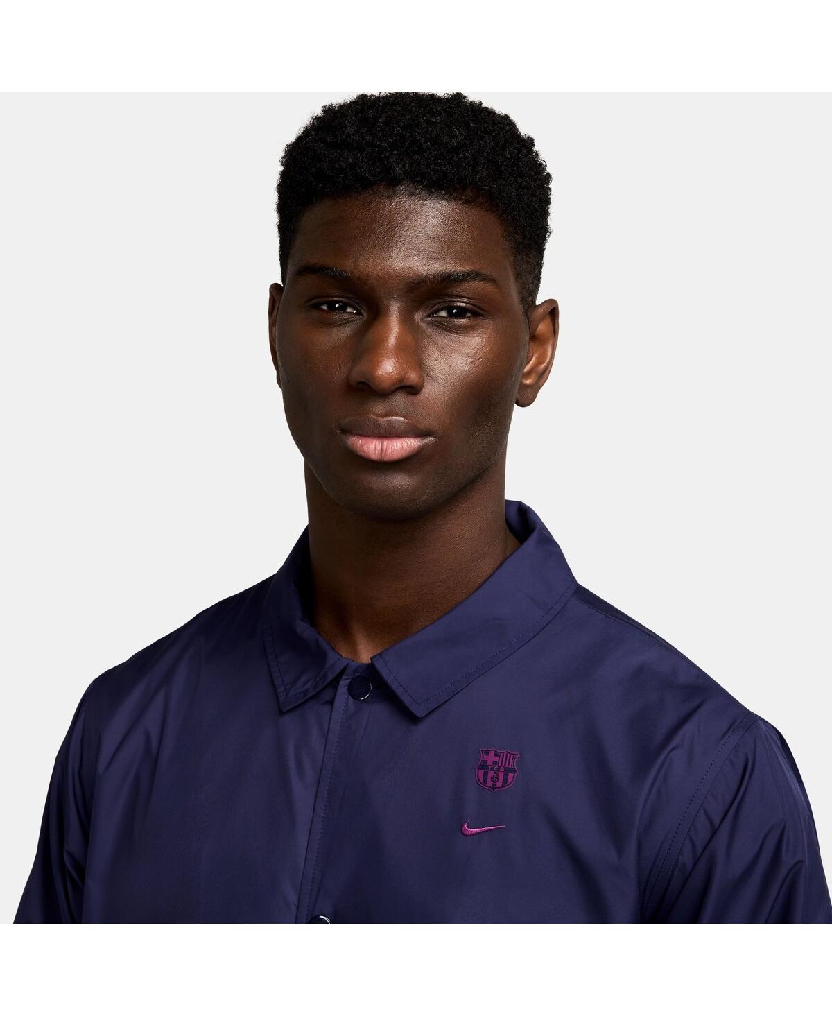 Nike Men's Navy Barcelona Club Coaches Full-Snap Jacket