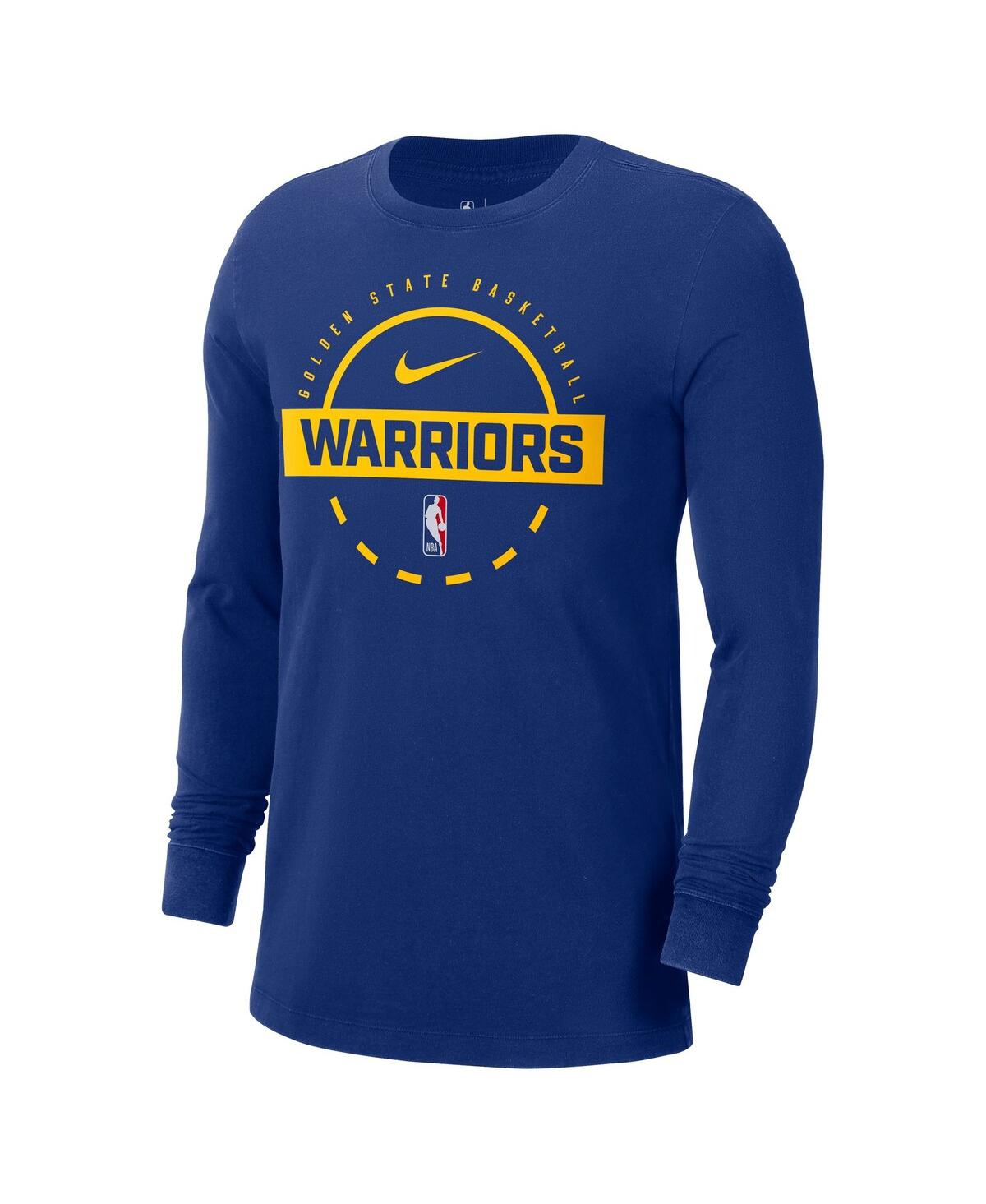 Nike Men's Royal Golden State Warriors Authentic Long Sleeve Practice T-shirt In Blue