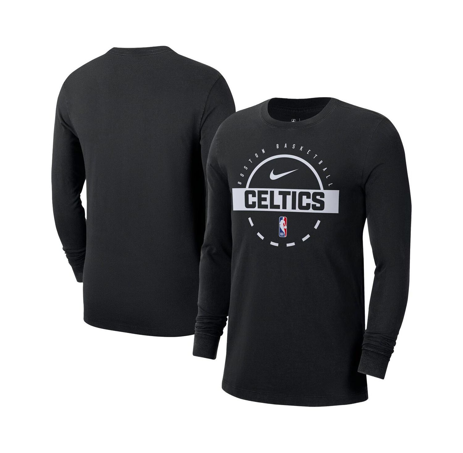 Men's Black Boston Celtics Authentic Long Sleeve Practice T-Shirt