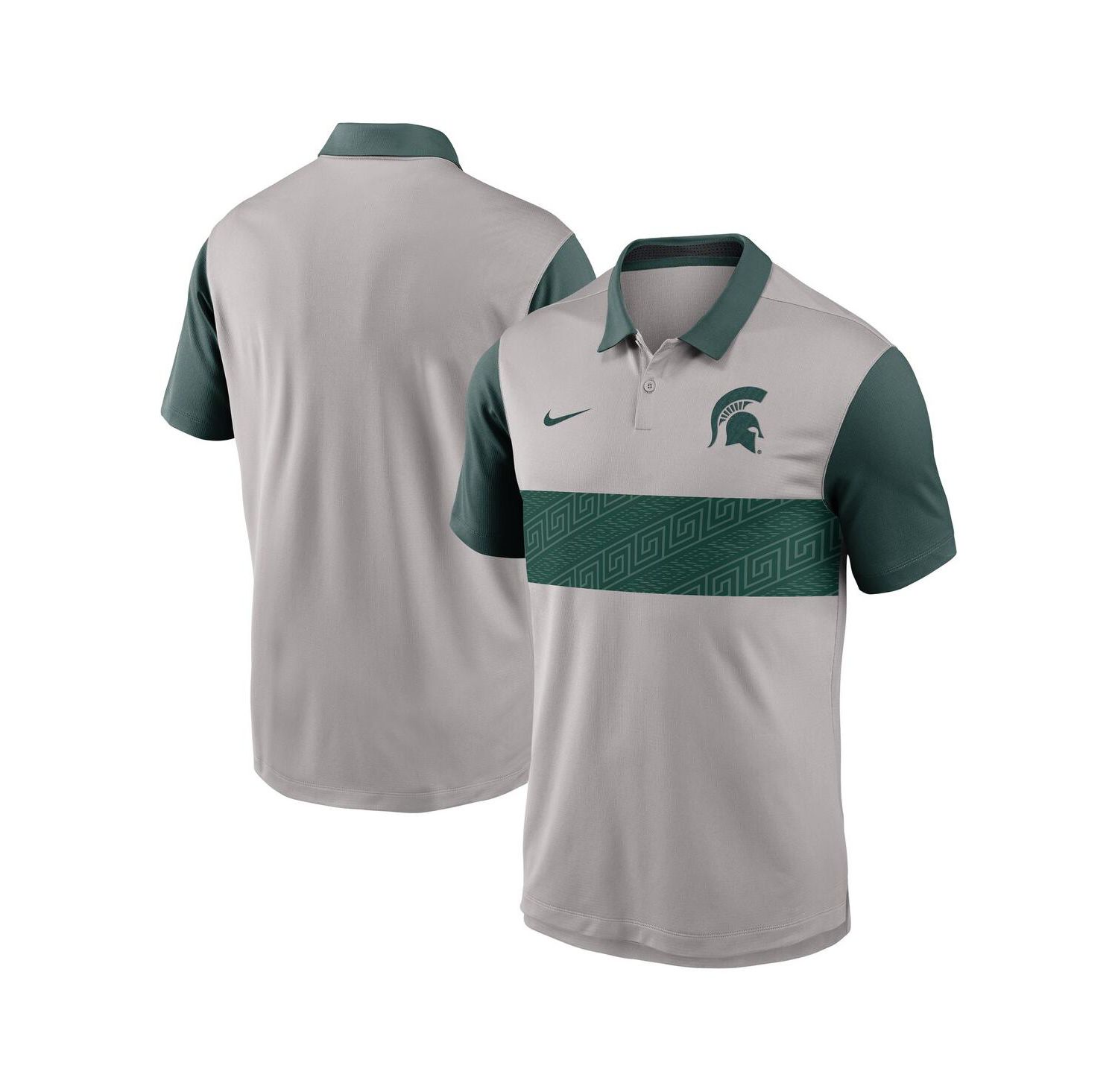 Men's Gray/Green Michigan State Spartans Vapor Performance Polo Shirt