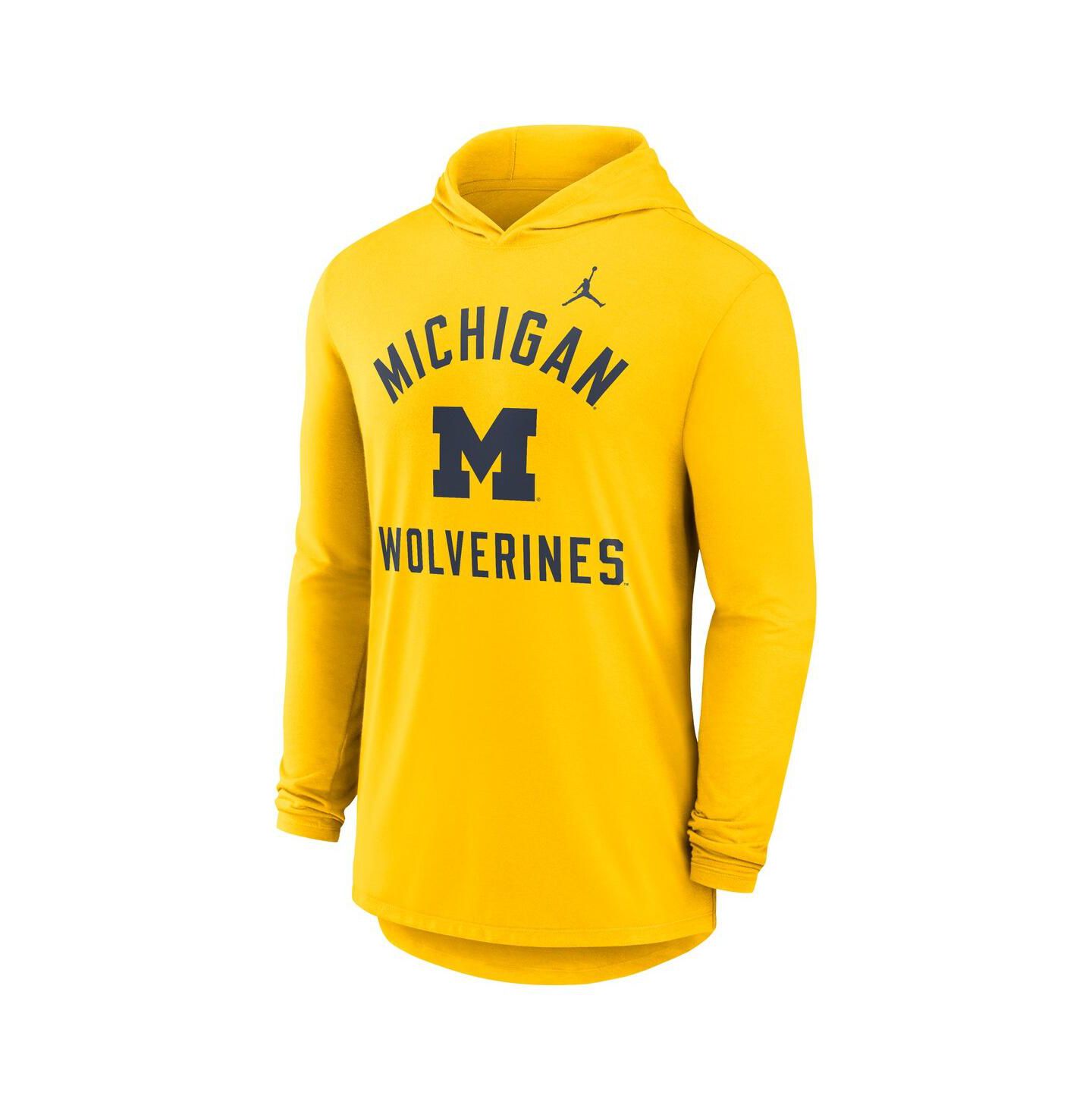 Мужское худи Jordan Maize Michigan Wolverines Classic Arch Tri-Blend Long Sleeve T-Shirt — фото 2
