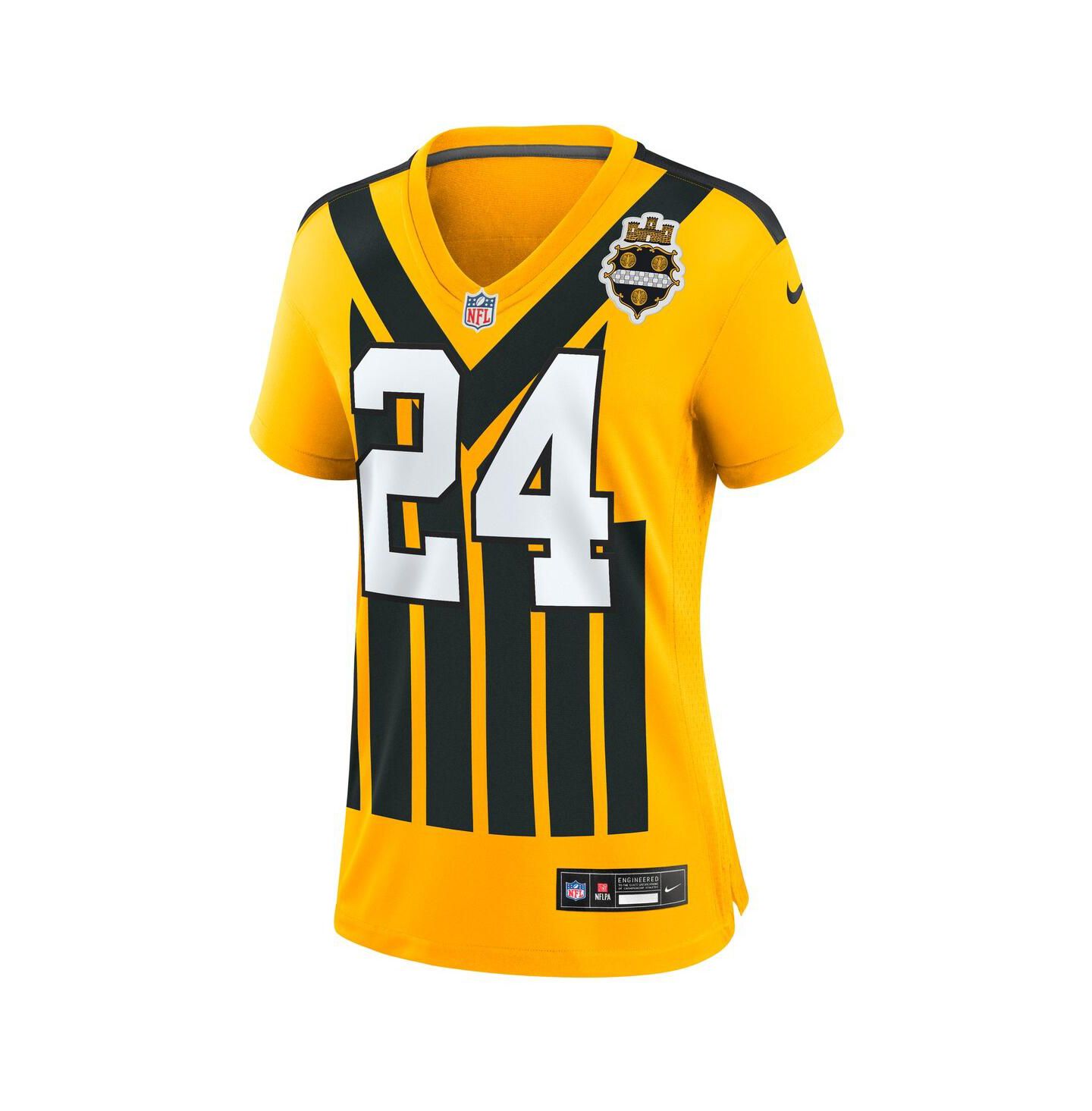 Женский топ Nike Joey Porter Jr. Gold Pittsburgh Steelers Alternate 1933 Throwback Game Jersey — фото 2