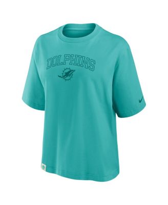 Women's Aqua Miami Dolphins Glory Arch Boxy T-Shirt