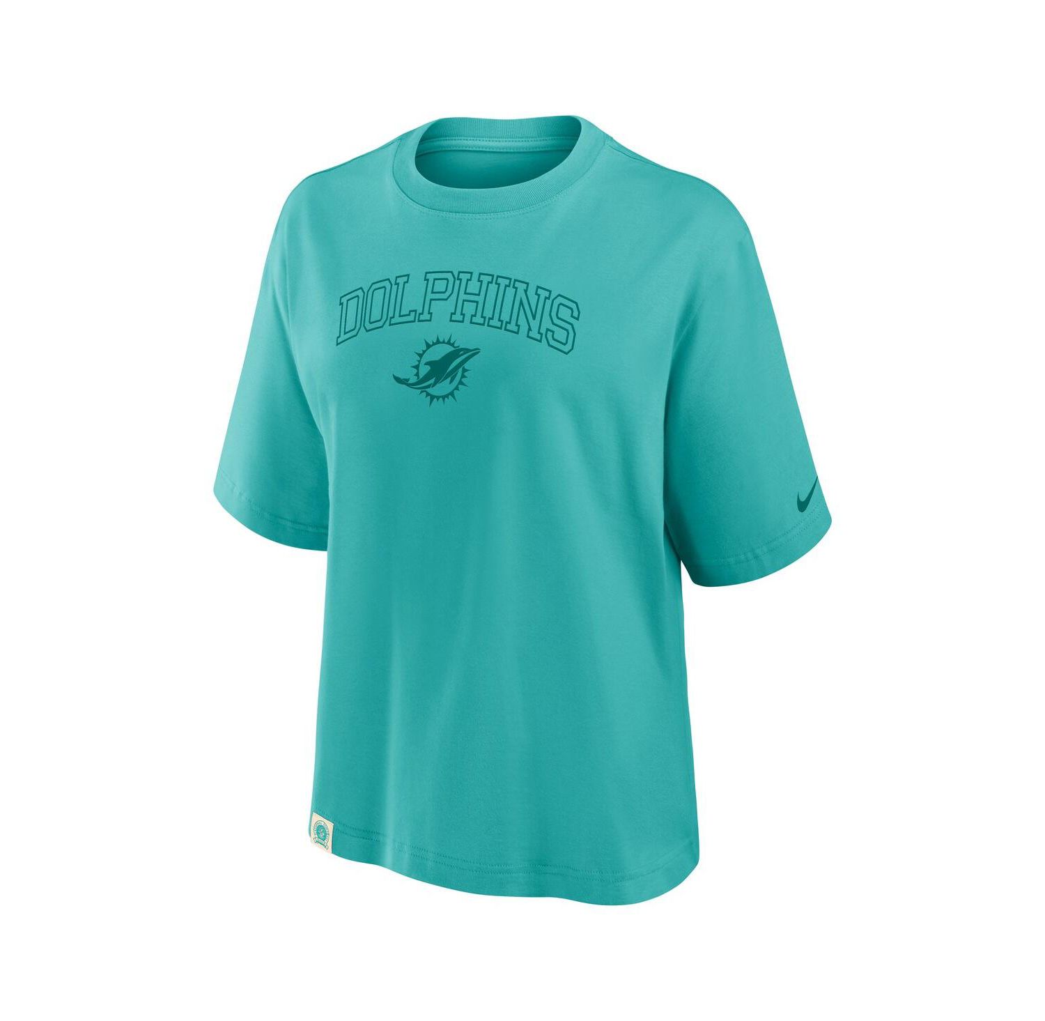 Women's Aqua Miami Dolphins Glory Arch Boxy T-Shirt