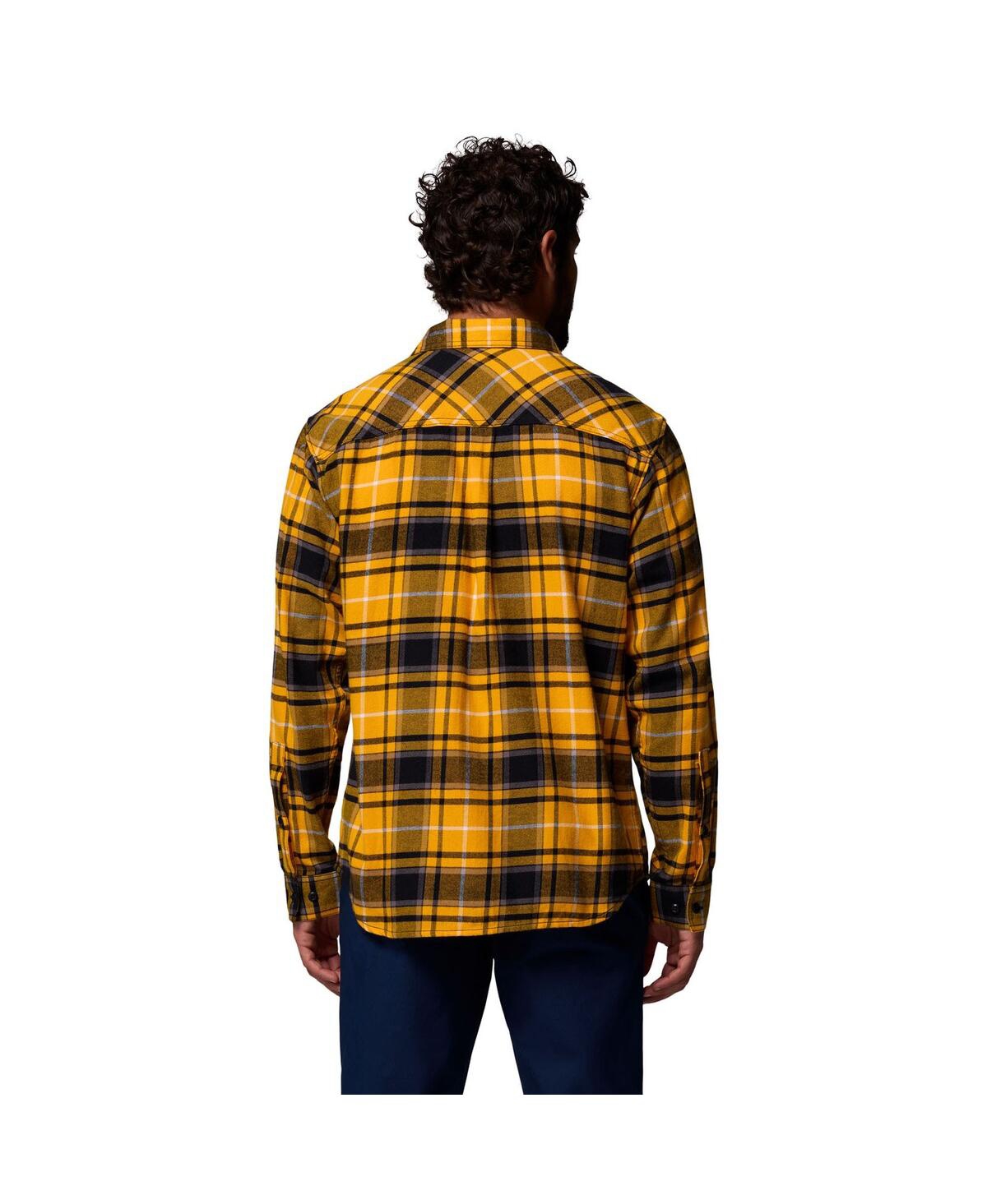 Columbia Men's Gold Iowa Hawkeyes Flare Gun Omni-wick Flannel Long Sleeve Button-up Shirt In Gold