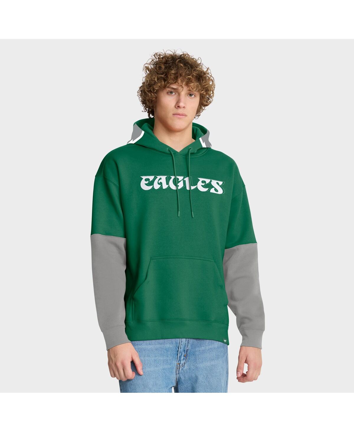Fanatics Men's Kelly Green Philadelphia Eagles Helmet Retro Pullover Hoodie In Green