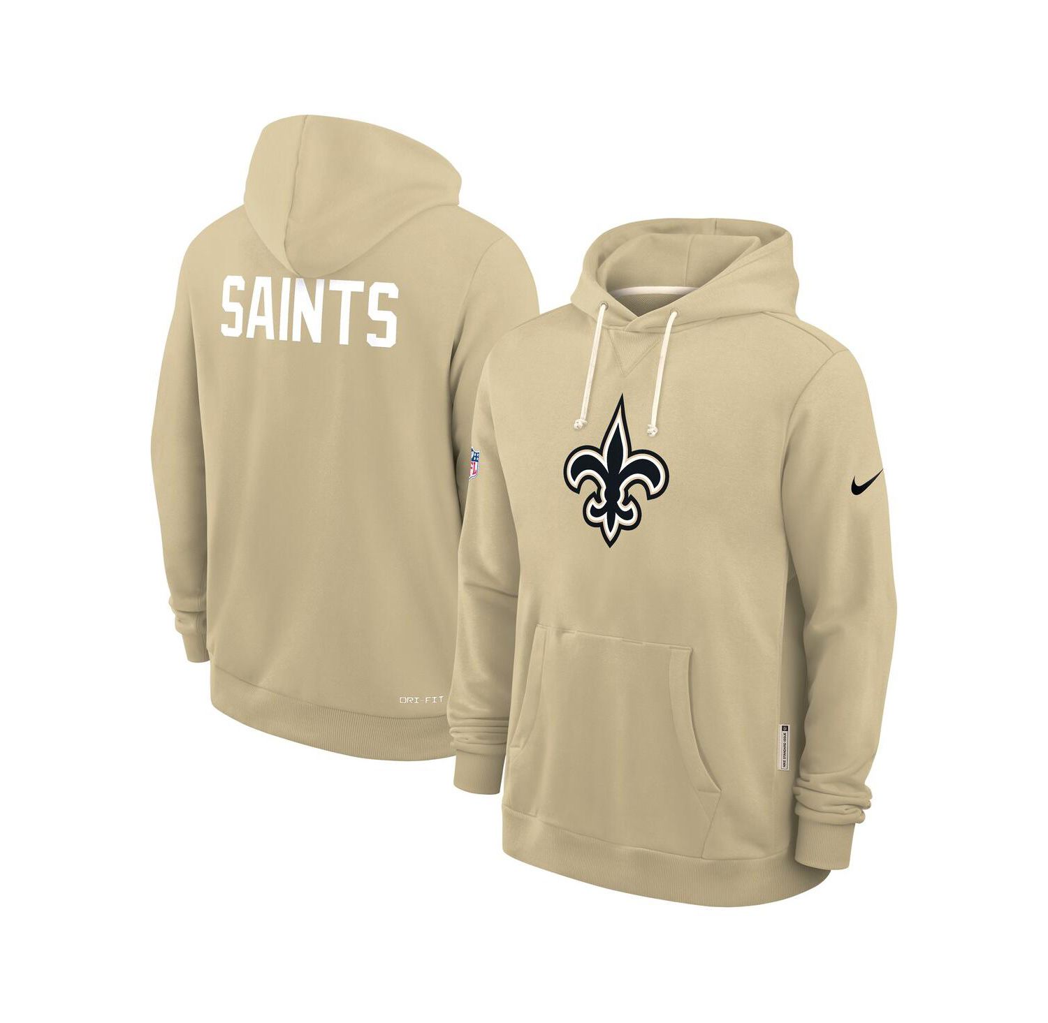 Men's Gold New Orleans Saints Sideline Standard Issue Alt 2 Dri-FIT Hoodie