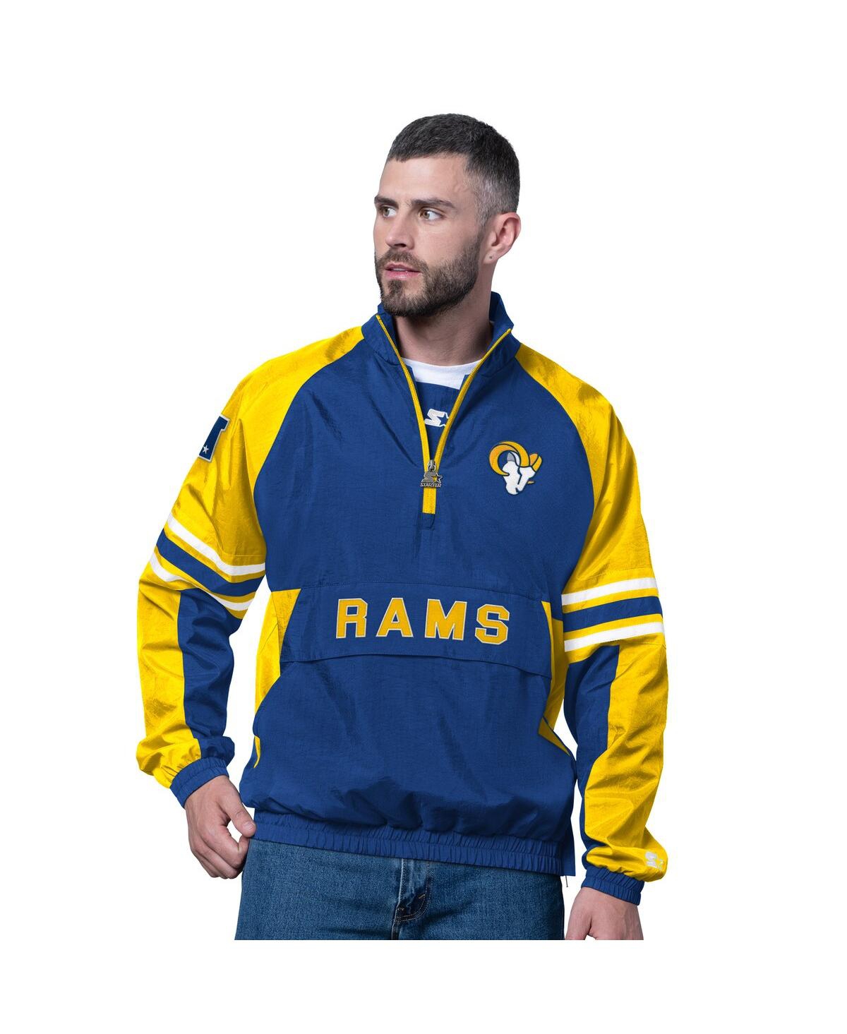 Starter Men's Royal Los Angeles Rams Prospect Half-zip Pullover Sweatshirt In Blue
