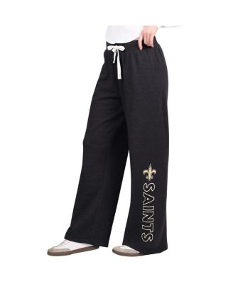 G-III 4Her by Carl Banks - Women's Black New Orleans Saints Field Wide Leg Sweatpants