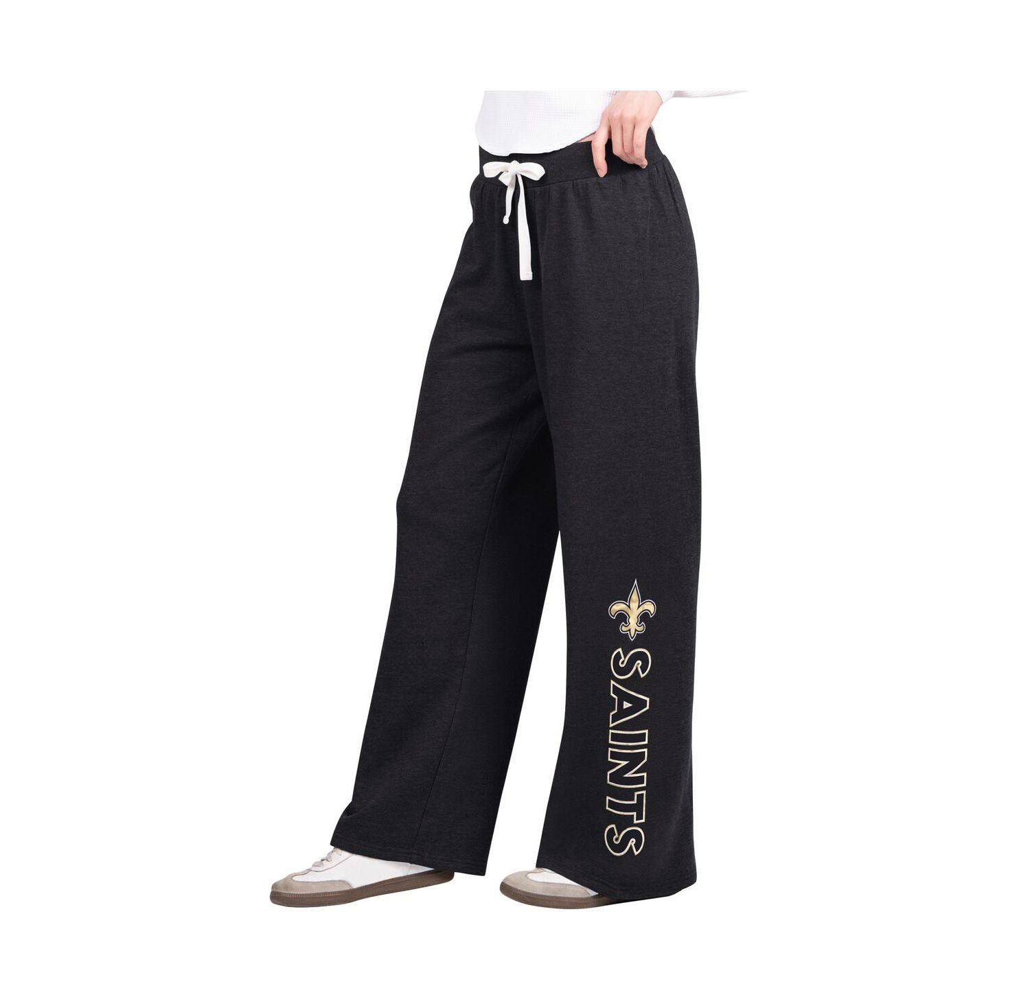 Women's Black New Orleans Saints Field Wide Leg Sweatpants