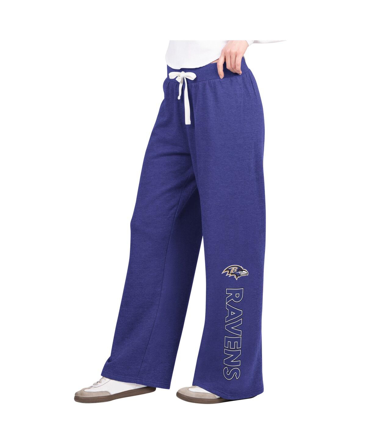 G-iii 4her By Carl Banks Purple Baltimore Ravens Field Wide Leg Sweatpants In Purple