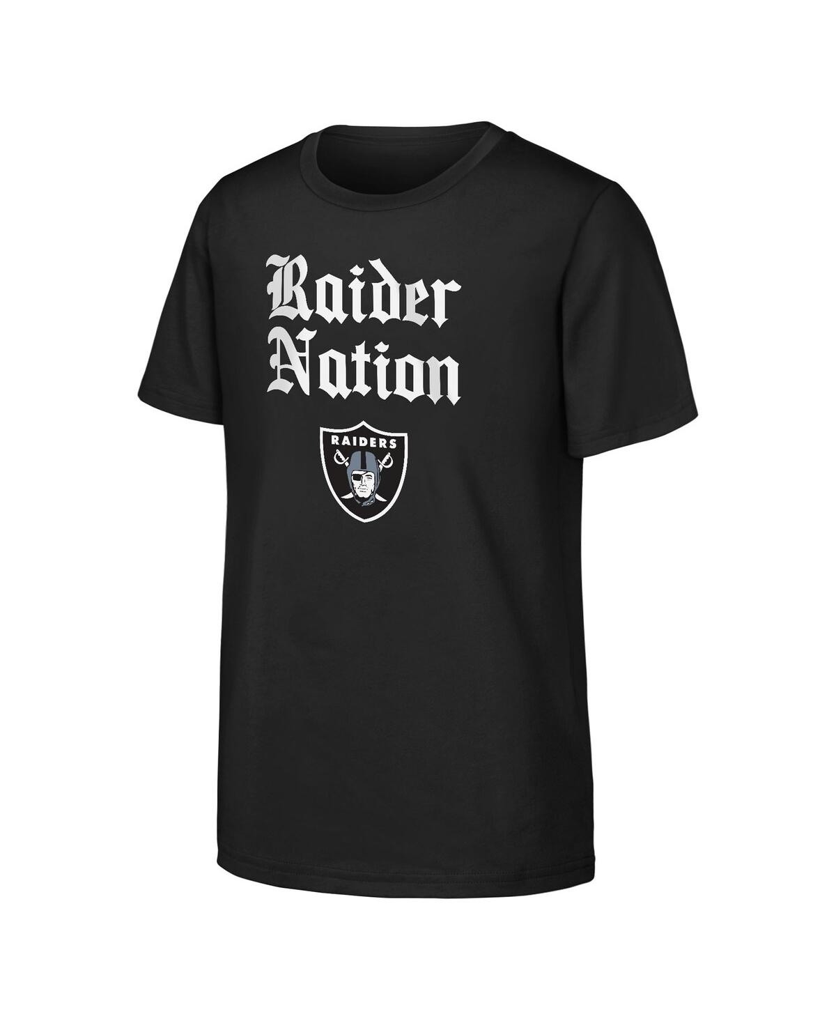 Outerstuff Big Boys And Girls Black Las Vegas Raiders Team Spirit T-shirt In Black
