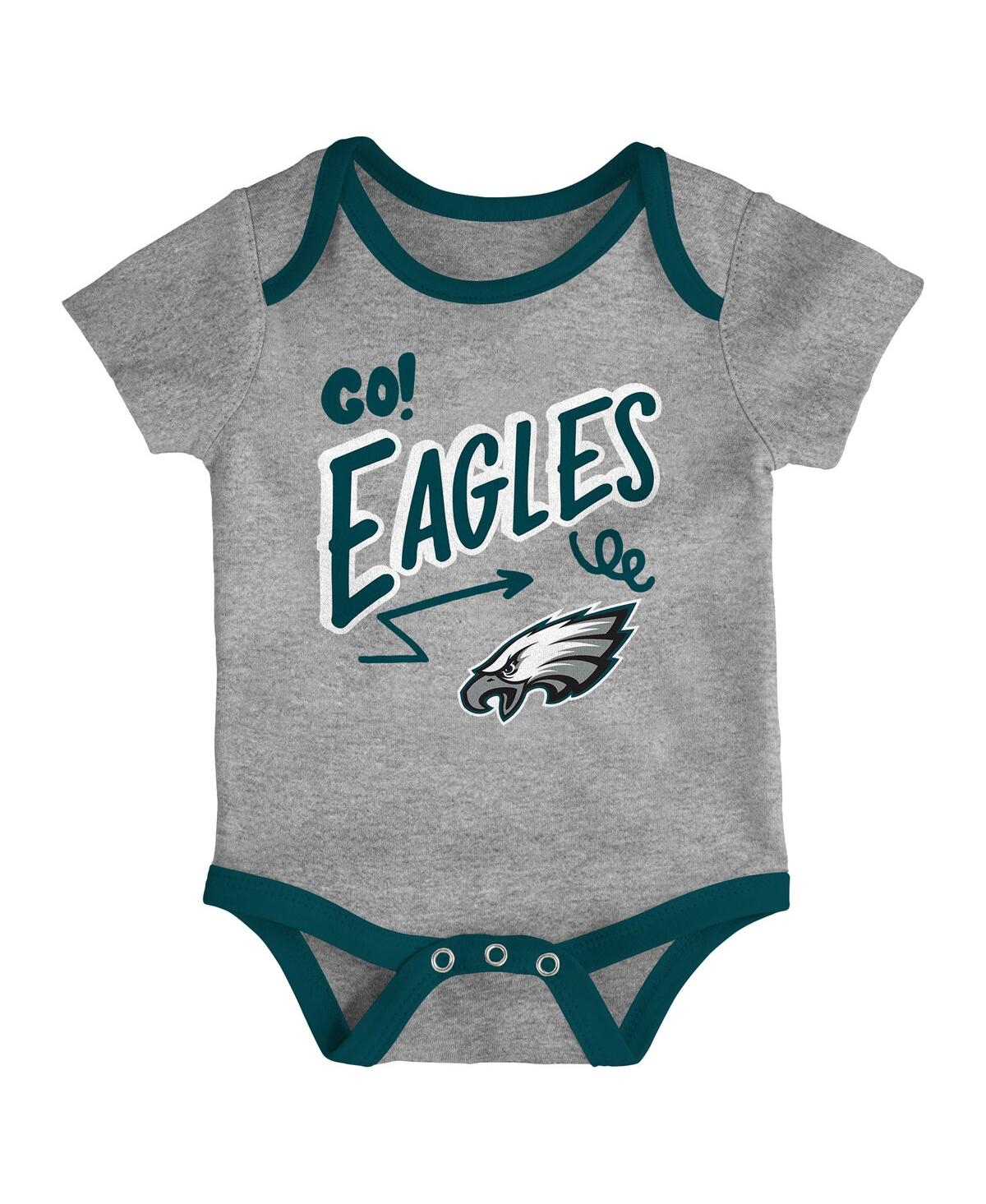 Outerstuff Baby Boys And Girls 3-piece Philadelphia Eagles All Day Play Bodysuit Set In Multi
