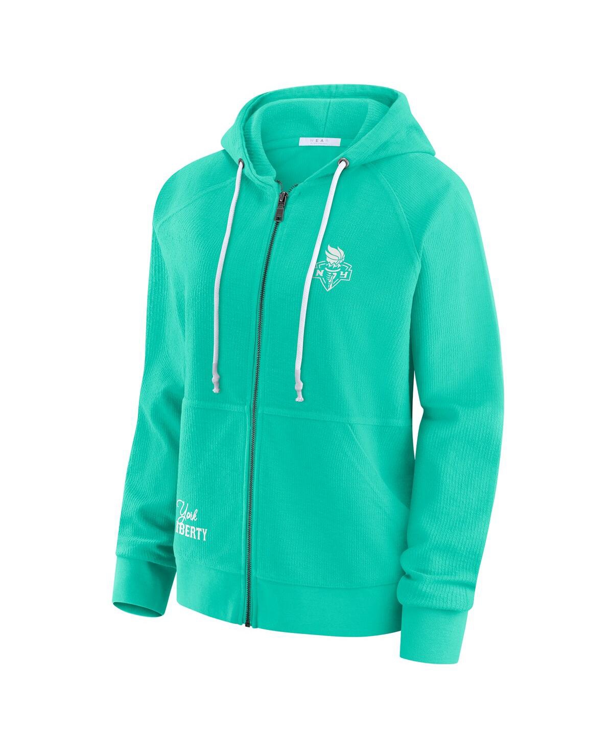 Wear By Erin Andrews Women's Mint New York Liberty Vintage Full-zip Hoodie In Green