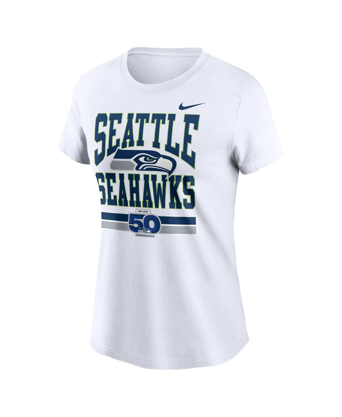 Nike White Seattle Seahawks 50th Season T-shirt In Gray