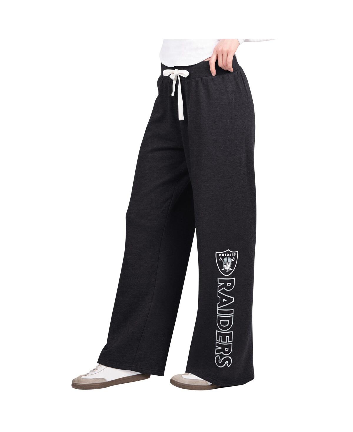 G-iii 4her By Carl Banks Women's Black Las Vegas Raiders Field Wide Leg Sweatpants